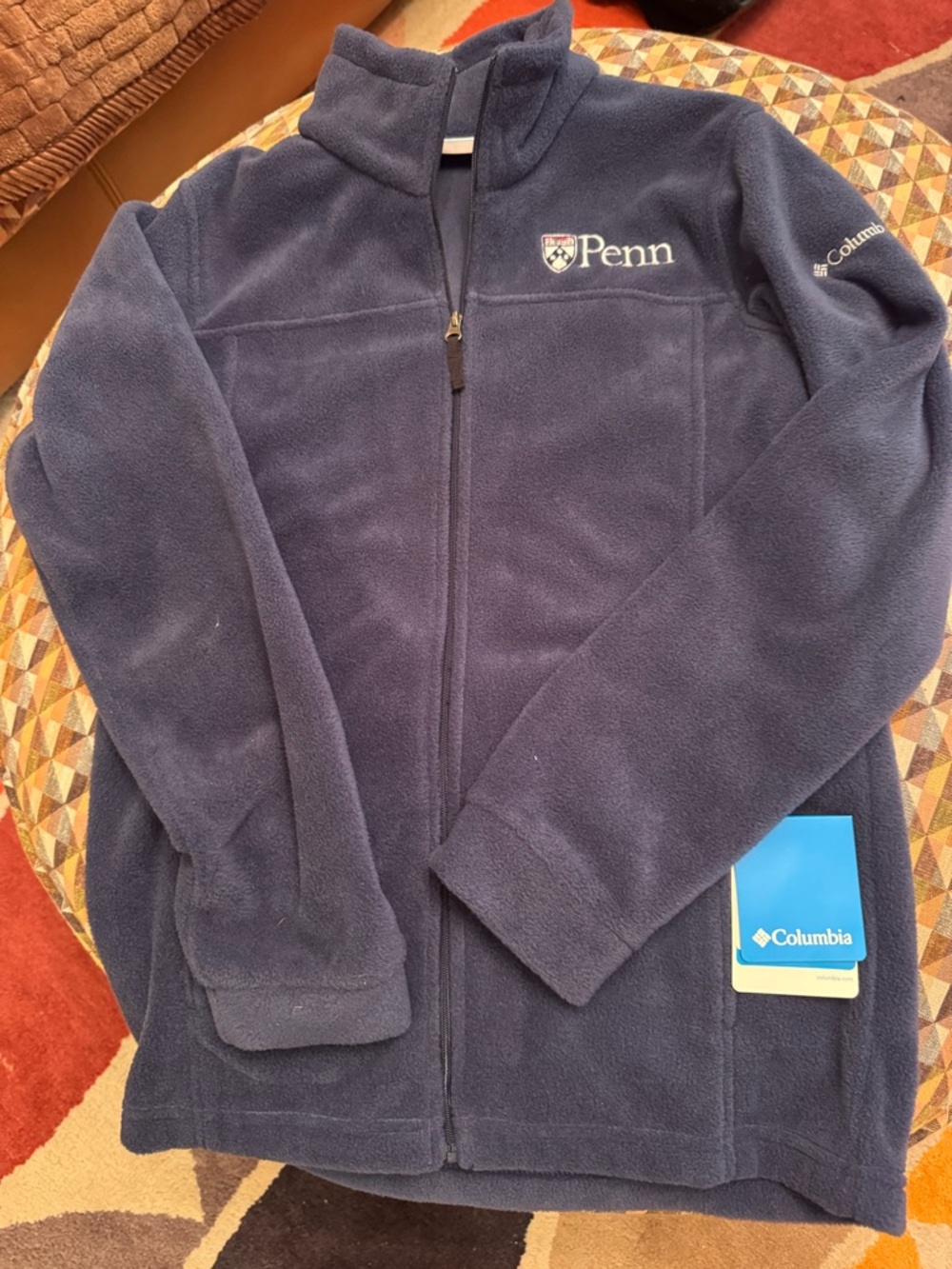 NWT Univ of Pennsylvania Navy Full-Zip Fleece Jacket Youth Size L (14/16)